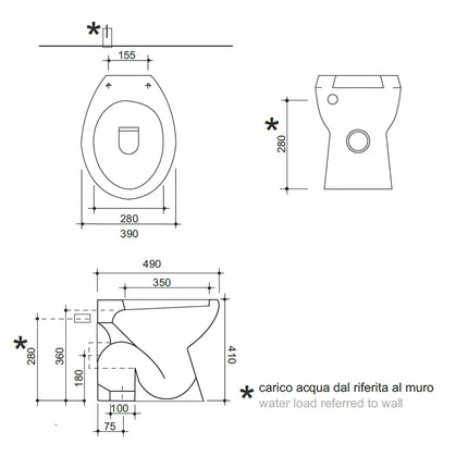 Vaso-Bidet Universale Scarico Pavimento (Senza Copriwater)