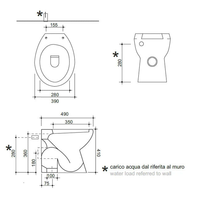Vaso-Bidet Universale Scarico Pavimento (Senza Copriwater)