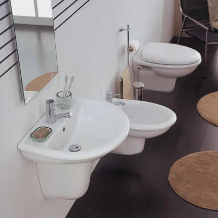 Azzurra - Vaso scarico a pavimento in ceramica bianco - Serie: Elios (senza copriwater)