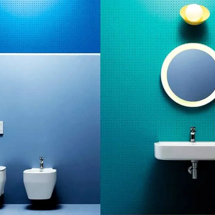 Azzurra - Vaso Filo Parete Porcellana Bianco - Serie: Glaze (Senza Coprivaso)