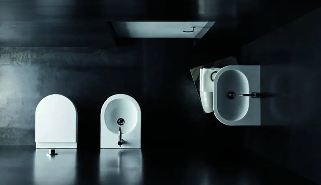 Azzurra - Traslato Vaso Filo Parete Con Scarico Porcellana Bianco - Serie: Nuvola (Senza Coprivaso)