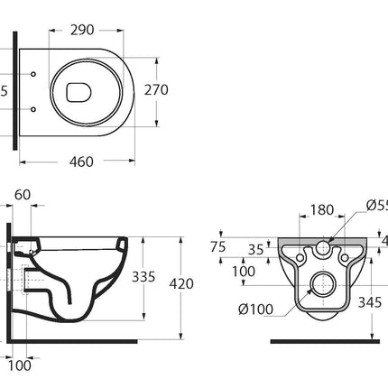 Azzurra - Vaso Sospeso Porcellana Bianco - Serie: Mini Nuvola (Senza Coprivaso)